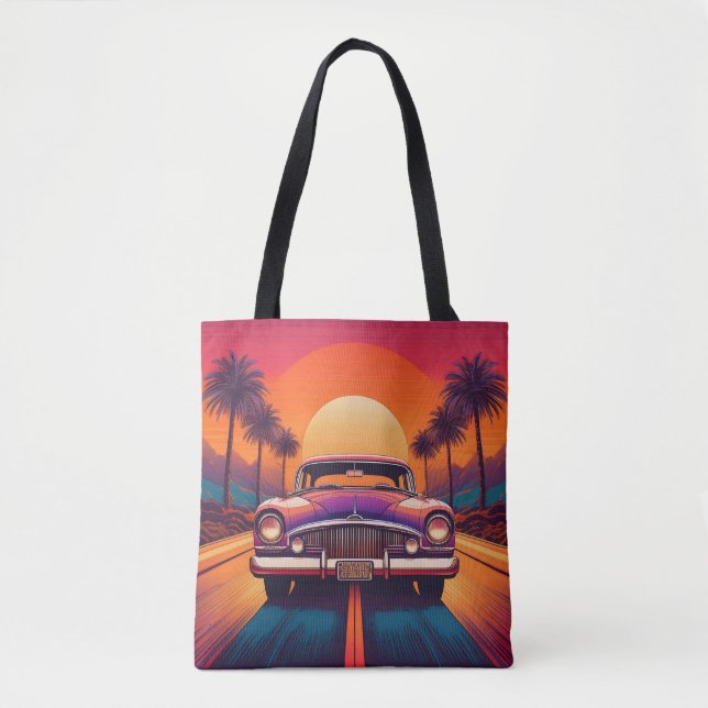 Retro Sunset Drive con la Bolsa de Toques de Auto  (Anverso)