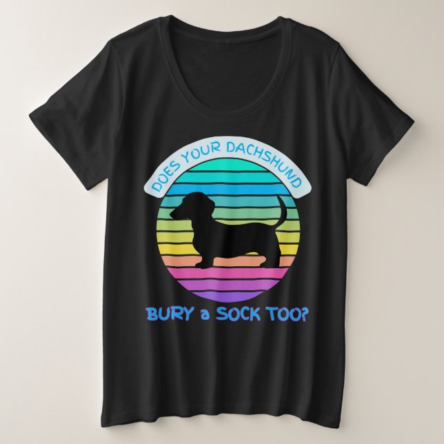 Retro Sunset ¿Tu Dachshund también quema un sock? (Anverso del diseño)