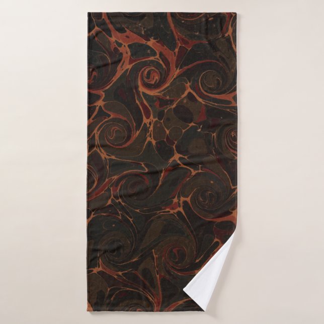 Retro Swirls Dark Brown (Toalla de baño)