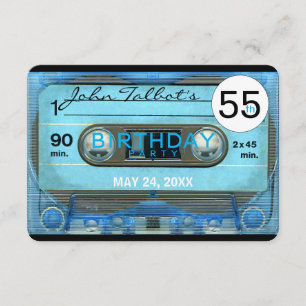 Retro T4 Audiotape 55ª invitación de fiesta de cum