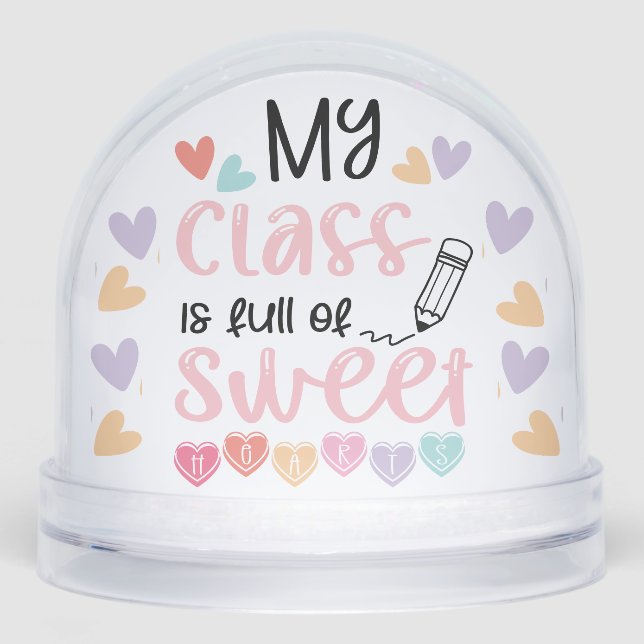 Retro Teacher in Heart Cute Quote Appreciation  (Anverso)