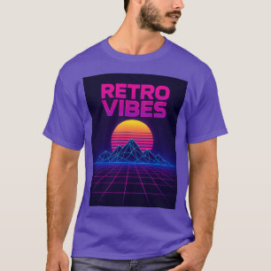 Retro Tech Vibes Neon Synthwave Design Camiseta