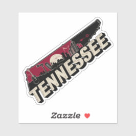 Retro Tennessee State Car Pegatina