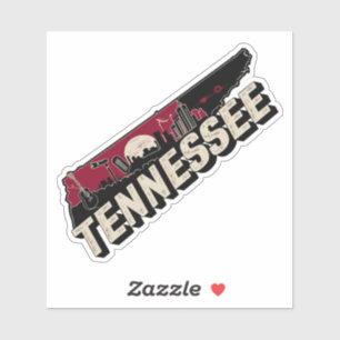 Retro Tennessee State Car Pegatina