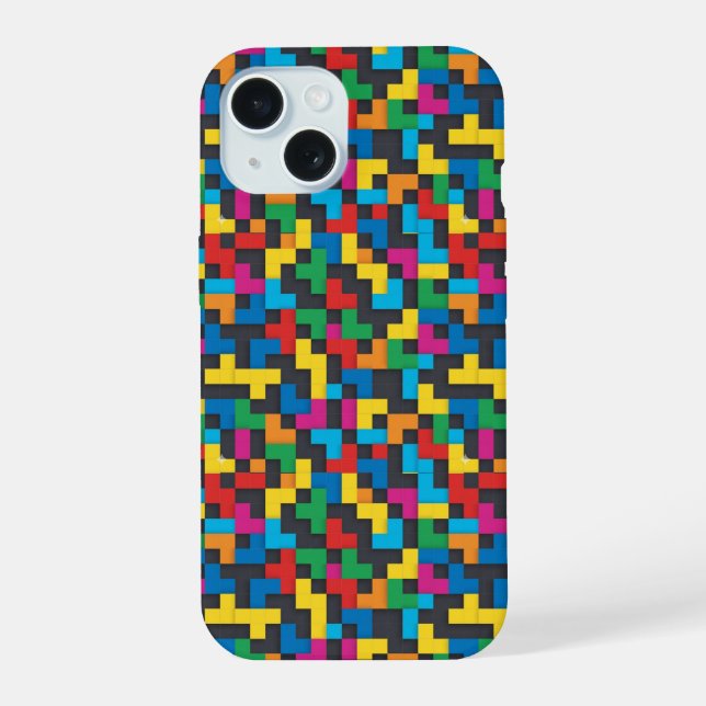 Retro Tetris Blocks Seamless Pattern (Reverso )