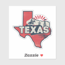 Retro Texas State Car Pegatina