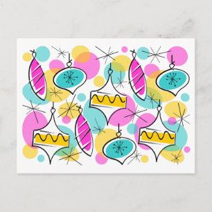 Retro Tree Baubles Multi postal