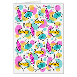 Retro Tree Baubles Multitarjeta de saludo vertical