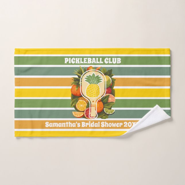 Retro Tropical Pickleball Club Bridal Shower (Toalla de mano)