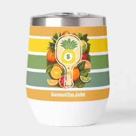 Retro Tropical Pineapple Pickleball Brillante Duch