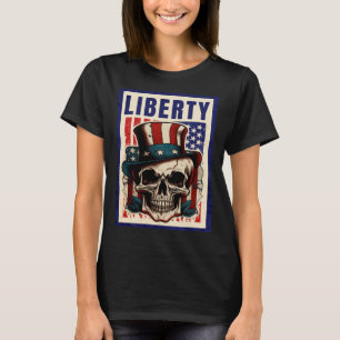Retro USA Cuarto de Julio Skull Top Hat Liberty Pr