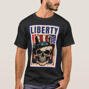 Retro USA Cuarto de Julio Skull Top Hat Liberty Pr