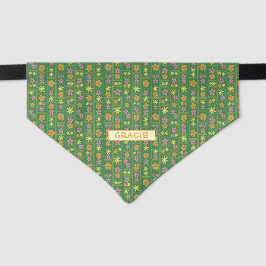 Retro Verde Floral Parcheado Personalizado Mediano