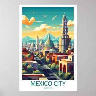 Retro Viaje Ciudad de México Destino Muro Arte