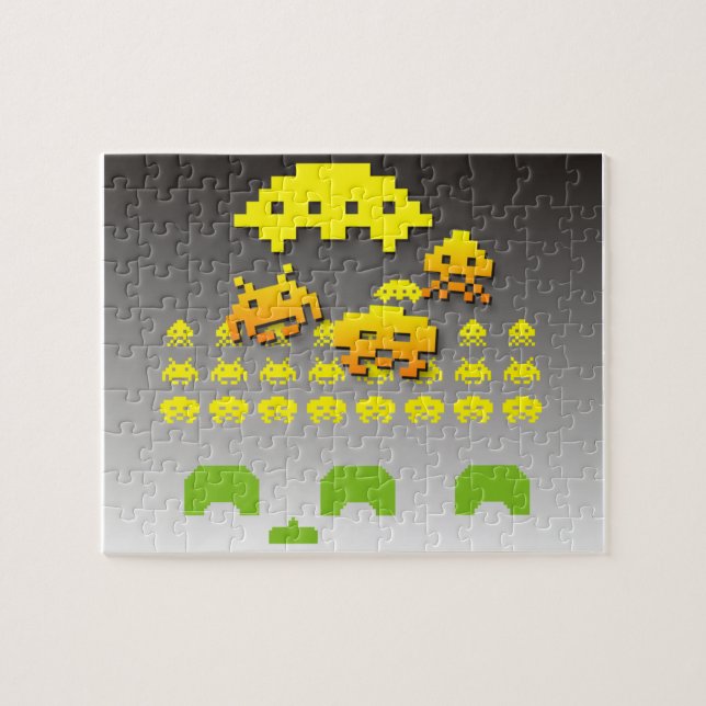 Retro Video Game Invaders Puzzle (Horizontal)