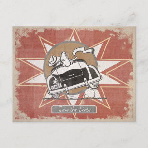 Retro Viejo Coche Guardar la Fecha Anuncio