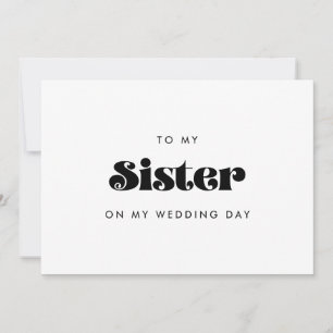 Retro vintage a mi hermana en mi tarjeta del día d