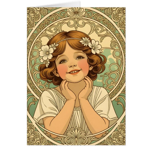 retro vintage child with flowers (Frente)