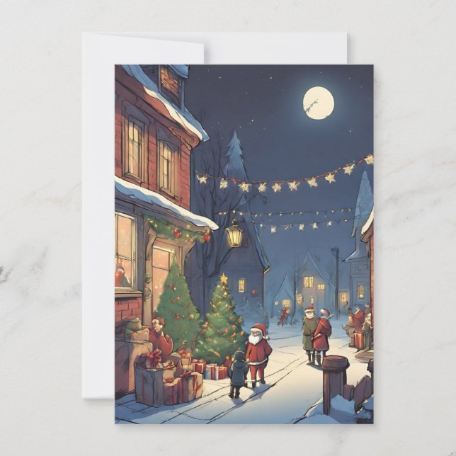 Retro vintage Cute acuarela alegre navidad navidad (Anverso)