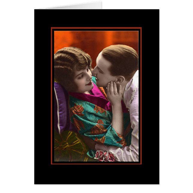 retro vintage de pareja apasionada (Frente)