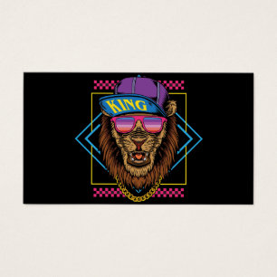 retro vintage hip hop león use Snapback ilustra
