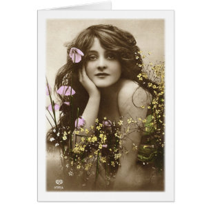 Retro Vintage Mujeres Victorianas Flower Girl