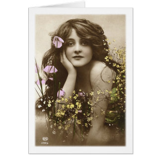 Retro Vintage Mujeres Victorianas Flower Girl