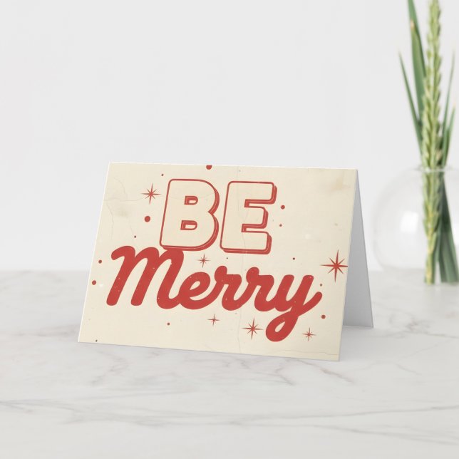 Retro Vintage Sé Feliz Navidad (Anverso)