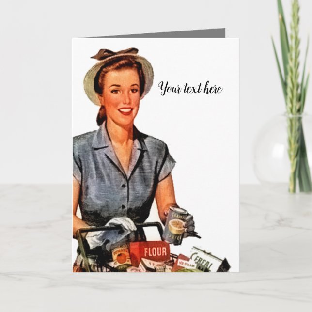 retro vintage shopping lady add sentiment (Anverso)
