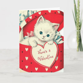 Retro Vintage Valentine cat añadir tarjeta de mens