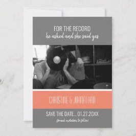 Retro Vinyl Record Flat Guardar la tarjeta de fech