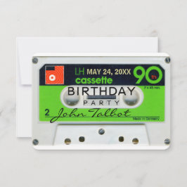 Retro W Audiotape 90ª invitación de fiesta de cump