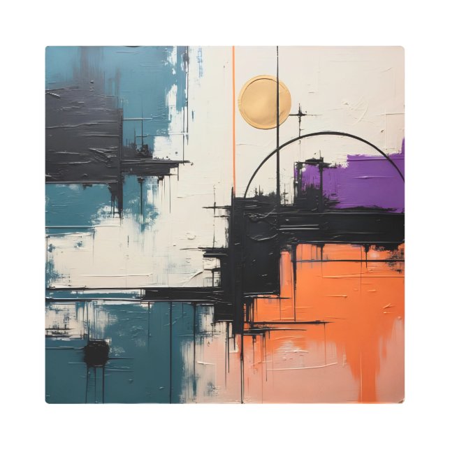 Retro Wave Design 03 - Arte mural Metalizado (Anverso)