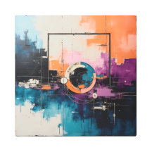 Retro Wave Design 04 - Arte mural Metalizado