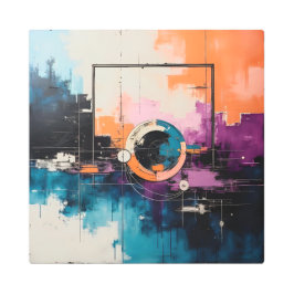 Retro Wave Design 04 - Arte mural Metalizado