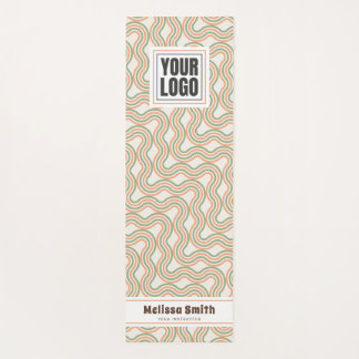 Retro Wavy Abstract Pattern Custom Yoga Mat
