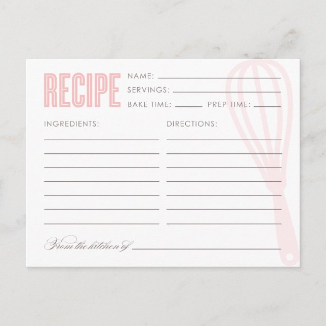 RETRO WHISK | TARJETAS DE RECETA (Anverso)