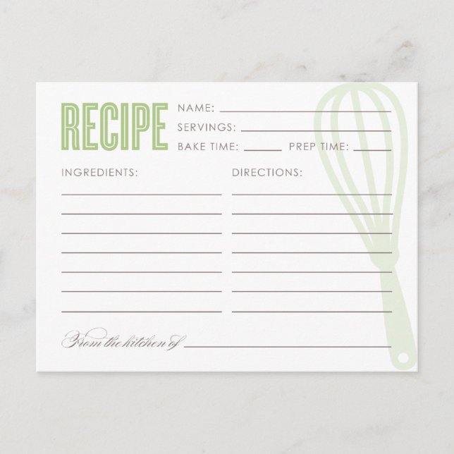 RETRO WHISK | TARJETAS DE RECETA (Anverso)