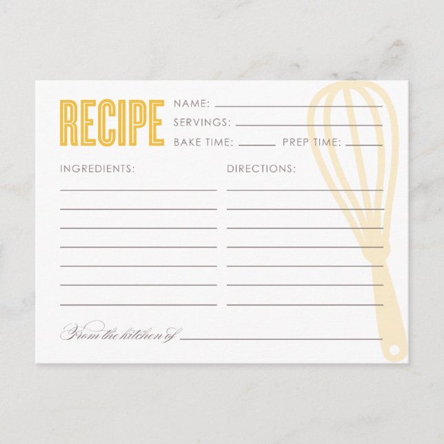 RETRO WHISK | TARJETAS DE RECETA (Anverso)