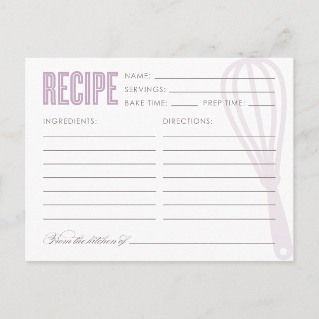 RETRO WHISK | TARJETAS DE RECETA (Anverso)