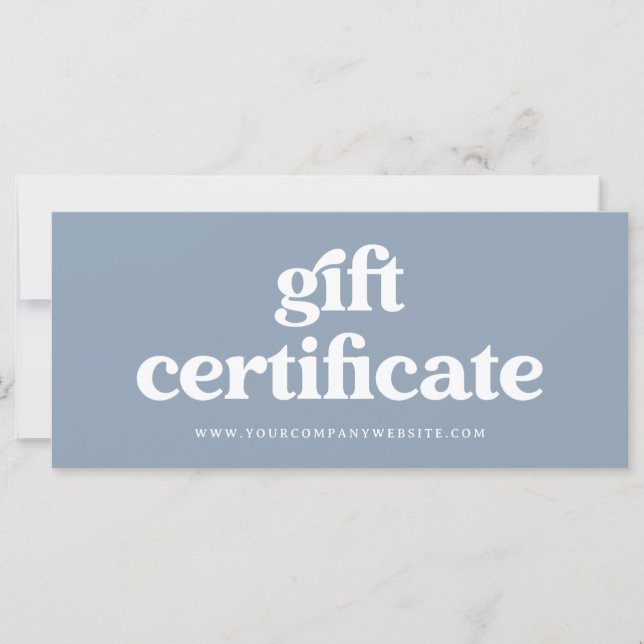 Retro y Boho Dusty Blue | Certificado de regalo (Anverso)