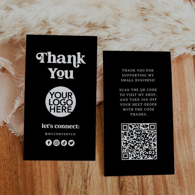 Retro y Boho | Marca Gracias Tarjeta De Embalaje (A retro and boho branding thank you packing card that is perfect for your small business)