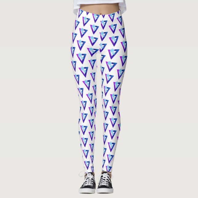 RETROWAVE SYNTHWAVE PALM TREES TRIANGLE LEGGINGS (Anverso)