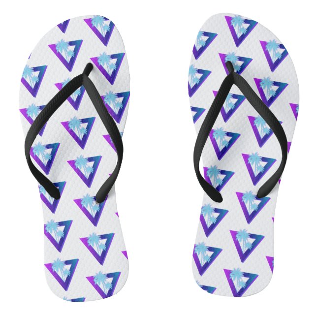 RETROWAVE SYNTHWAVE PALMERAS TRIÁNGULO CHANCLAS (Plantilla)