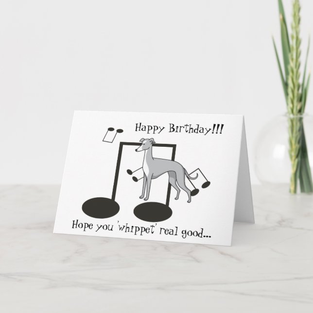 Retruécano de Whippet - tarjeta de felicitación (Anverso)