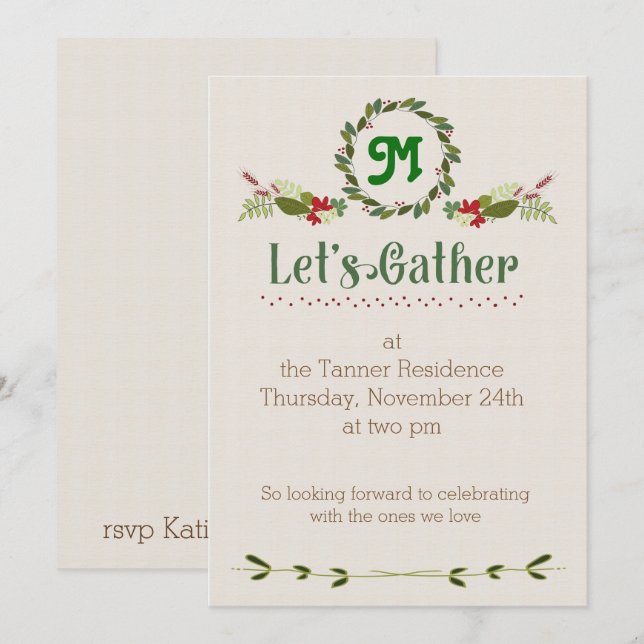 Reunamos la invitación de Acción de Gracias (Anverso / Reverso)