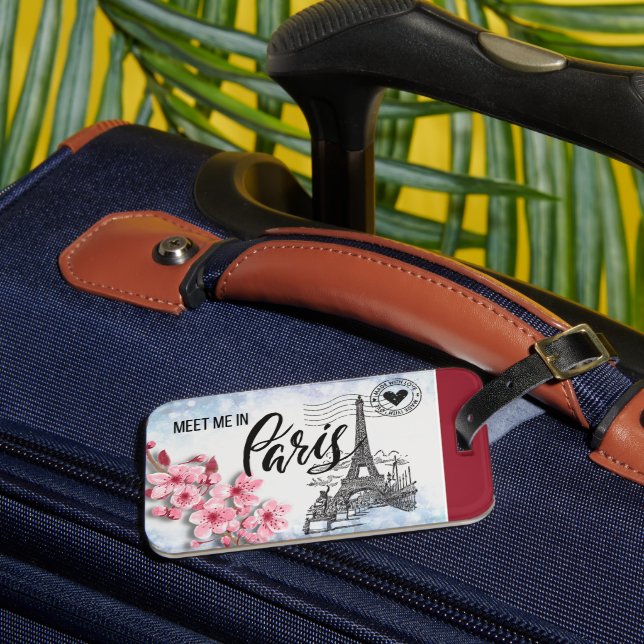 Reúnete conmigo en París etiqueta de equipaje (Anverso In situ 3)