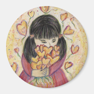 Reuniendo corazones de amor imanes de frigoríficos