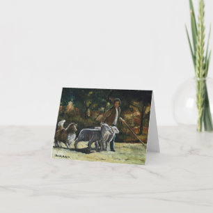 "Reuniendo tarjeta de nota del arte del perro de