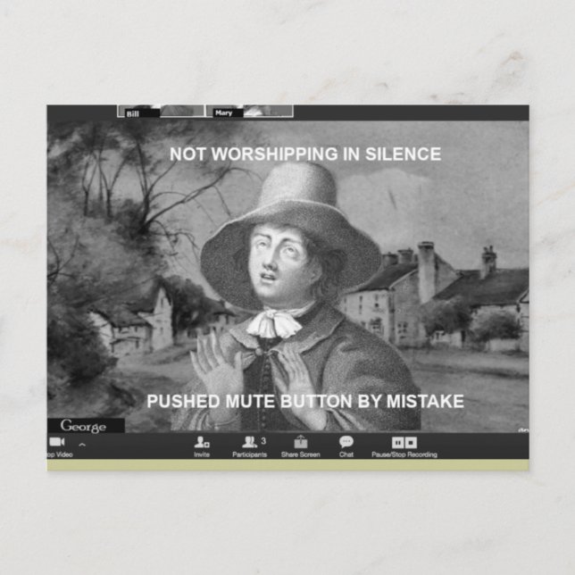 Reunión Cuáquera en línea para postales de culto (Anverso)
